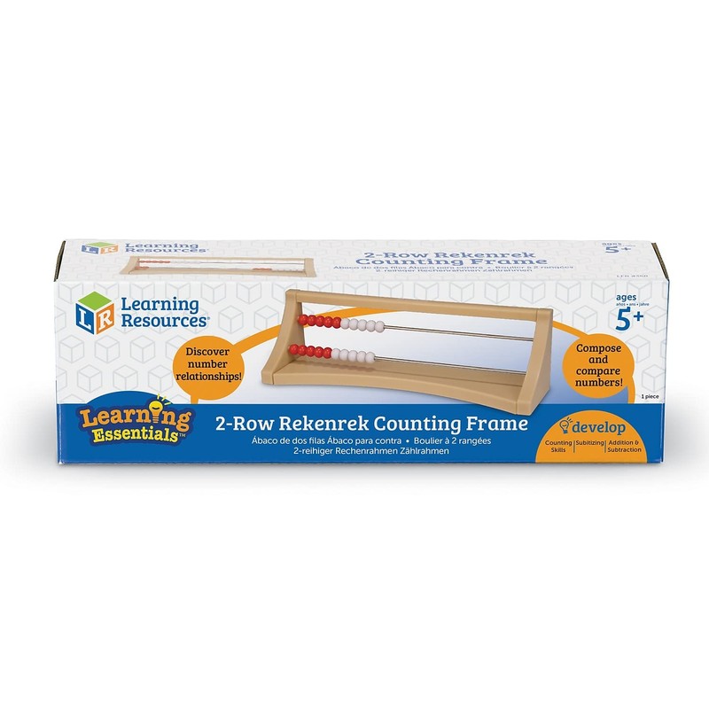 Learning Resources 2-Row Rekenrek Counting Frame, Early Math Skills, Addition/Subtraction,