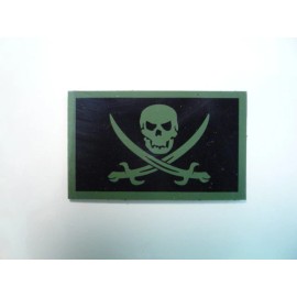 CALICO JACK GRN ON IR MB 3.5"X2 1/8" REJECT#368 GLOSS W/VELCRO® BRAND FASTENER