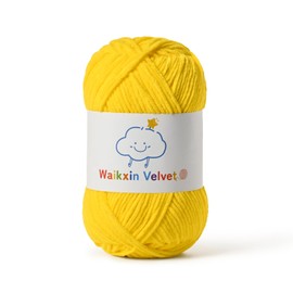 Hilo de chenilla esponjoso para ganchillo, hilo de bebé para ganchillo suave, 50 g/1.76 oz, hilo de terciopelo Amigurumi, hilos de peso para ganchillo para mantas de bebé, manualidades (Amarillo