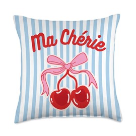 Ma cherie Ma chérie cherry girl aesthetic Throw Pillow