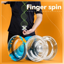 WATIEOBOO Yo-Yo 2-Piece Set P02 Crystal yo yo and M18 Camouflage Metal yo-yo, Suitable for Professional yoyo Players and Yoyo Beginners, with a Free yoyo Accessories Gift Bag