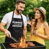 MoonWorks BBQ Apron for Men with Saying Fleisch ist mein