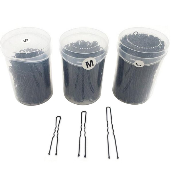 Box of 200 Pieces Black Bobby Pins Winkte U Shaped Hair Pins Bun Pins Hair Grips Hair Accessories. Ideal for Sandwiches and more black