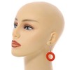 55mm Long/Round Orange Painted Wood Drop Earrings
