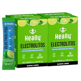 Electrolitos en Polvo Sin Azúcar, Hidratación Rápida HEALLY