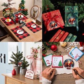 PATBIXES Christmas Ornament 2024, Cheerful Santa Claus Cartoon, Ideal for Family, Friends, Holiday, Home Decor, Xmas Tree Decoration, 3Inch Round Ceramic Keepsake with Gift Box