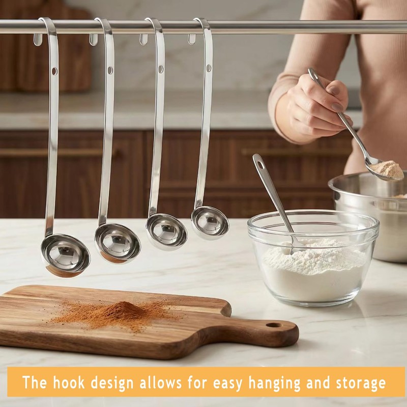 Markeny 4-Piece Stainless Steel Soup Ladle Set, 1 oz/2 oz/4