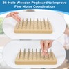 OLVULGG 36-Hole Wooden Pegboard for Occupational Therapy, Hand Therapy Peg