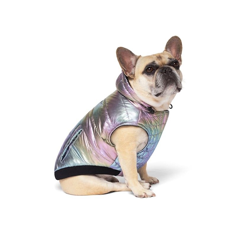 Canada Pooch Iridescent Shiny Puffer Vest for Dogs, 3X-Small