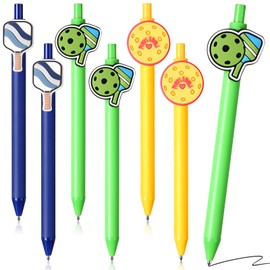 Neptniopllab 6pcs Pickleball Ballpoint Pens, Dink Ball Stationery Set for Pickleball Party Favors Sport Lover Birthday Inspirational Reward Office Home Use,0.5mm Black Ink