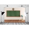 BELECO 5x3ft Fabric School Backdrop Empty Vintage Classroom Green Blackboard