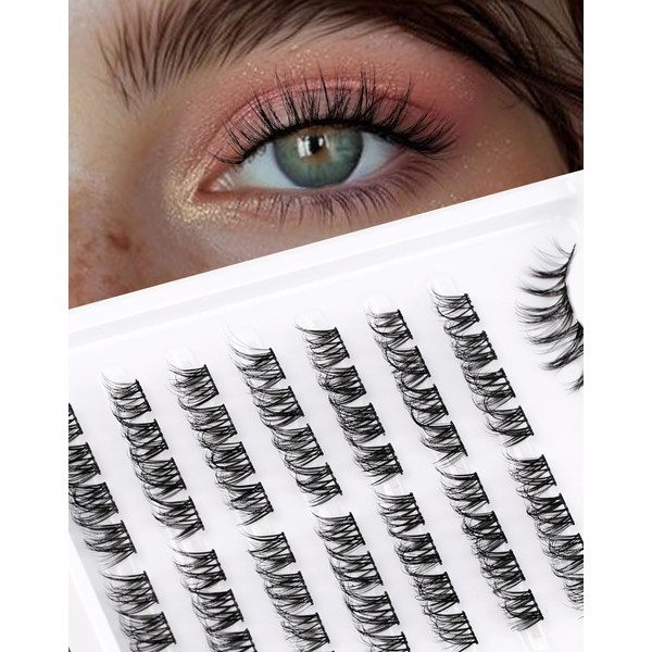 Onlyall Lash Clusters Eyelash Extensions Pre-styled False Eyelashes Clusters Natural