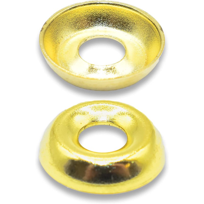 Pack of 200 Electro Brass Surface Screw Cup Washers Size