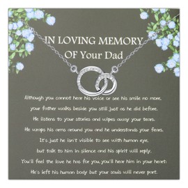 UJIMS Dad Memorial Gifts In Loving Memory Of Your Dad Remembrance Necklace Bereavement Gifts Sorry for Your Loss Gift (Dad Memorial Necklace)