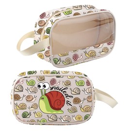 Kosmetiktasche für Schneckenliebhaber, lustiges Geschenk für Naturliebhaber, Geschenk für Schnecken, Reise-Kosmetiktasche