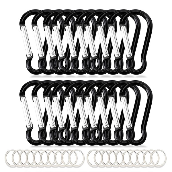 Carabiner Clip Keychain 1.81" Aluminum D-Ring Spring Loaded Gate Small