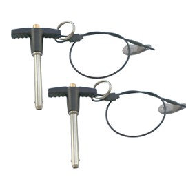 T-Handle Locking pin, 304 Stainless Steel Grip Push-Button Locking Quick-Release pin with Safety Rope (Φ1/4" x 1-37/64" (2Pcs))