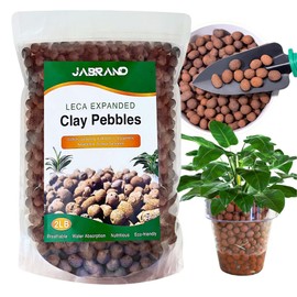 Jabrand 2LBS Clay Pebbles, LECA Organic Expanded Clay Pebbles 4mm-16mm Hydroponics Supplies Aquaponics Orchid for Indoor and Outdoor Garden Plants
