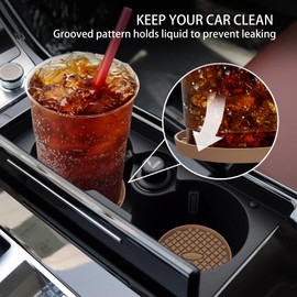 ME.FAN Car Cup Coasters [4 Pack] Silicone Car Coasters/Cup Mats, Non-Slip Recessed Car Interior Accessories Coffee