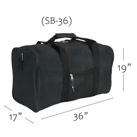 19" 24" 30" 36" 42" Simple Duffel Bag - Black (36")