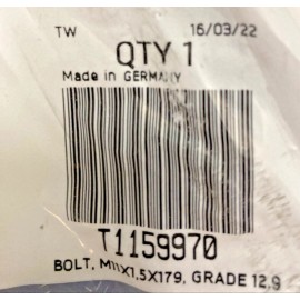 Triumph NEW GENUINE TRIUMPH T1159970 Bolt, M11 X 179, Grade 12.9