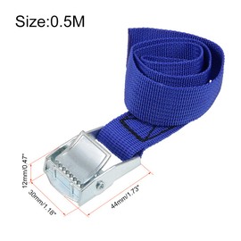 sourcing map Tie Down Strap Cam Buckle Lashing Strap 1" x 1.6Ft 550lb 250Kg Load Polypropylene for Moving Securing Cargo, Blue, Pack of 4