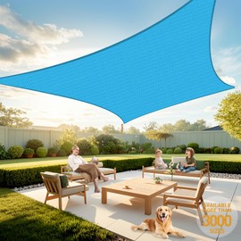 Artpuch 5'X8' Mixed Turquoise Rectangle Sun Shade Sail HDPE 95% UV Block Outdoor Shade Cloth for Patio, Windproof & Breathable for Garden Backyard Pool (We Make Custom Size)