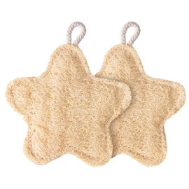 Travel Loofah Sponge for Women & Men, Natural Shower Exfoliating Body Scrubber for Deep Clean, Quick-Drying, Lightweight Travel Sponge, Rich Lather (2 Pack)