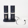 Electric Salt and Pepper Grinder Set, Rechargeable Base, Automatic Salt