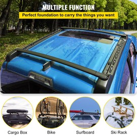 Roof Rack Rails Cross Bar Luggage Cargo Carrier Compatible with 2005-2023 Toyota Tacoma Double Cab (Full 4 Doors Truck)