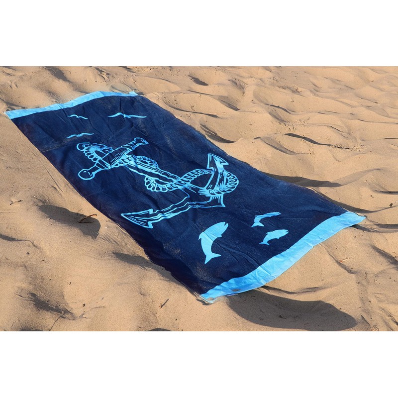 ELLUG Large Maritime Towel Bath Towel Beach Towel 100% Cotton