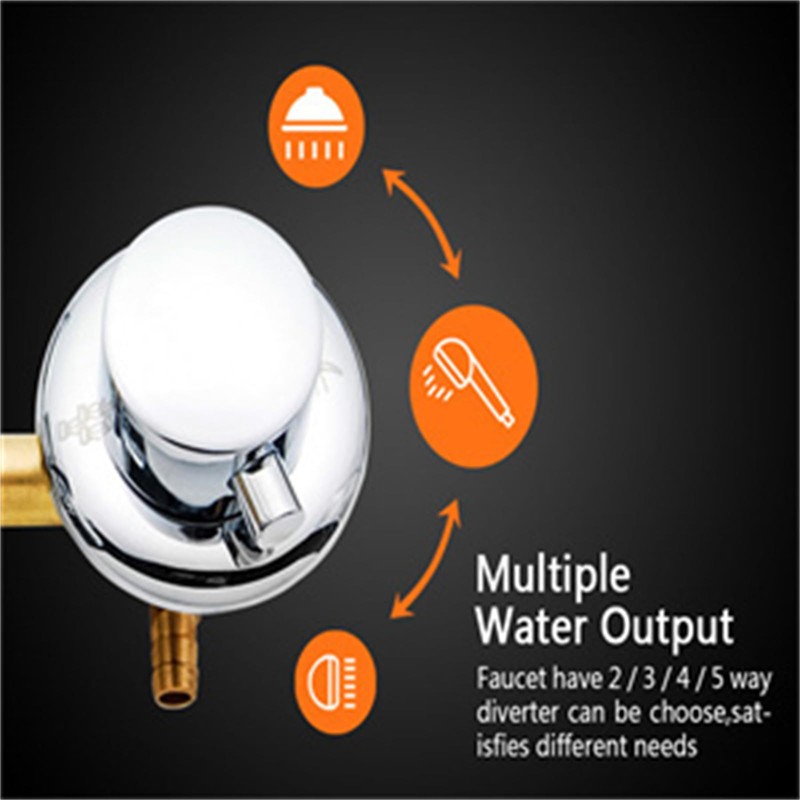 2/3/4/5 Way Solid Brass Mixer Shower Tap,Cold & Hot Water