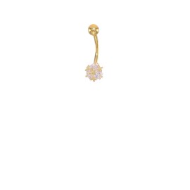 Unbranded 10k Yellow Gold W/7Mm Cz Soccer Ball Belly Dangle