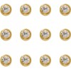 Caflon Broqueles Aretes Perforacion Caflon Bezel Studs 4mm 12 Pares