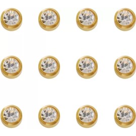 Caflon Broqueles Aretes Perforacion Caflon Bezel Studs 4mm 12 Pares