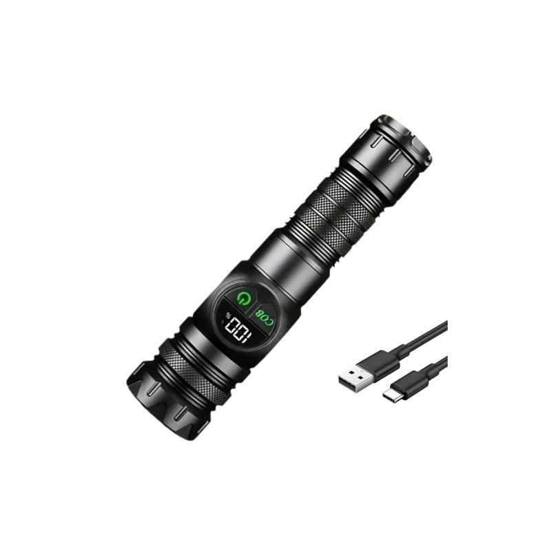 MC-ELIN 1PC Rechargeable Flashlights High Lumens 10000 Long Distance, Super