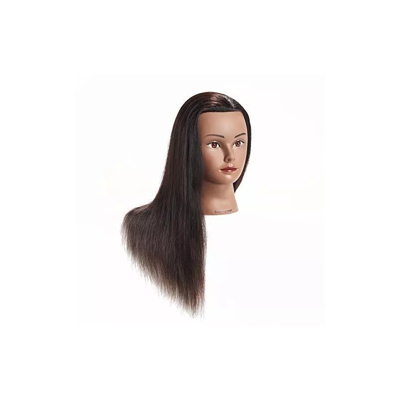 Training Head Maniqui Cabeza Cabello Natural Negro 55 Cm Training