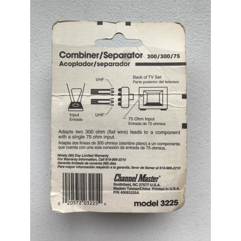 Channel Master Combiner Separator VHF and UHF output Channel Master