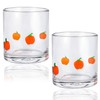 AimFun 2Pcs Pumpkin Icon Juice Glasses Fall Handblown Cocktail Glass