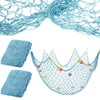 Abizarch 2 Pcs Fish Netting Decoration Beige Nautical Fish Net