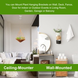 Ceiling Hooks for Hanging Plants 2Pack 2.5in, Heavy Duty Ceiling Hooks Plants, Lights, Planters, Cups, Lanterns, Hanging Bird Feeders, Wind Chimes, Indoor&Outdoor Decoration Hooks White