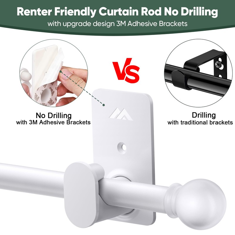 ZNONOX ZNONOX Curtain Rods No Drilling for Windows 30 to