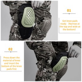 MERJAZ Tactical Knee Pads Inserts for G3 Tactical Combat Military Paintball Hunting Airsoft Pants 1 Pair Protective Gear Army Green