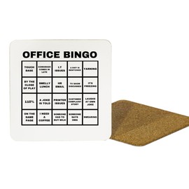 Second Ave Funny Office Bingo Novelty Secret Santa Office Joke For Colleagues White MDF Coaster