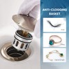 Vessel Sink Drain for Bathroom, Pop-up Drain With Detachable Basket