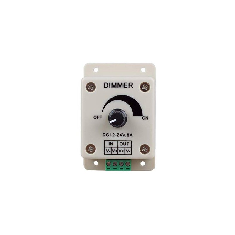 Hailege 3pcs LED Dimmer DC12-24V 8Amp 0%-100% PWM Dimmer Controller,