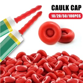 Red Caulk Cap for Seal Caulking Tubes, Nozzle Protective Cover Hardware Adhesives Sealers, Caulks Saver Sealer Caps for Caulks, Adhesive Caulk