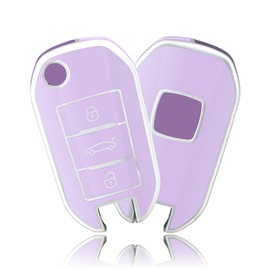 OFFCURVE Car Key Case - Key Fob Cover & Protector for Peugeot 208, 307, 308, 407, 508, 2008, 3008, 5008 Traveller, Citroen C3, C4, C4L, C5, DS6 Picasso, Ople - 3 Buttons