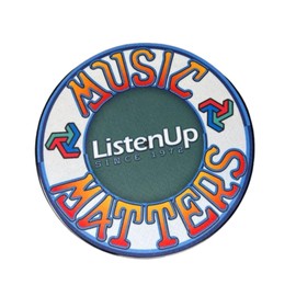ListenUp Music Matters Slipmat for 12" Vinyl Records - Felt Mat, Anti-Static, Anti Vibration, White with Printed Logo