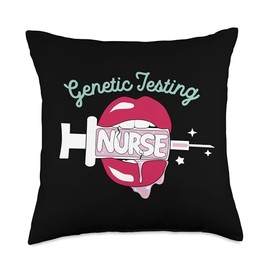 Genetic Testing Nurse Cute RN Genetics Nursing Hot Lips Throw Pillow